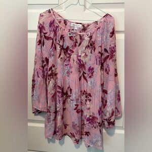 Floral Pink and Purple Blouse